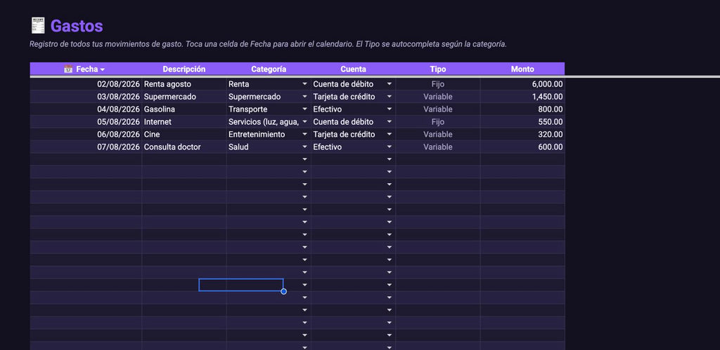 Presupuesta — Tu sistema automático de control de gastos (Google Sheets)